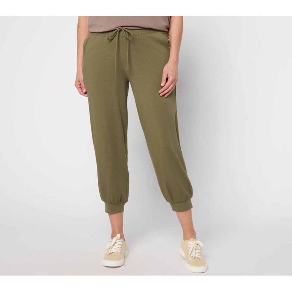 Anybody Women's Petite Pants PXS All-Star Cozy Knit Jogger Green